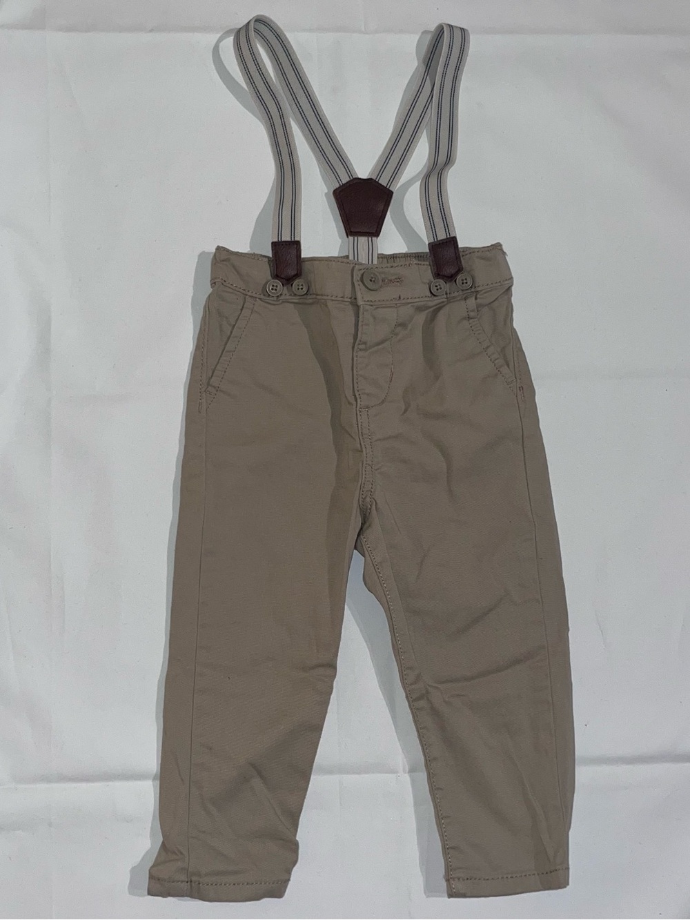 Baby B'gosh 18M Khaki Suspender Pants